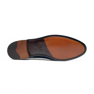 11-119-NVY TUSCANY Crocodile Penny Loafer, Navy