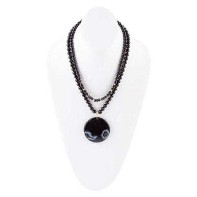 Xavier Black Onyx Pendant Necklace