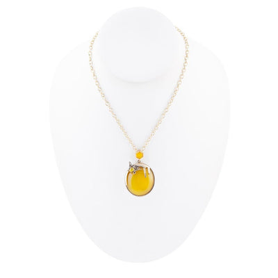 Yellow Agate Honey Drip Golden Necklace